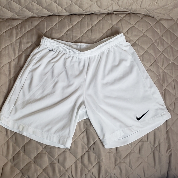 white nike athletic shorts